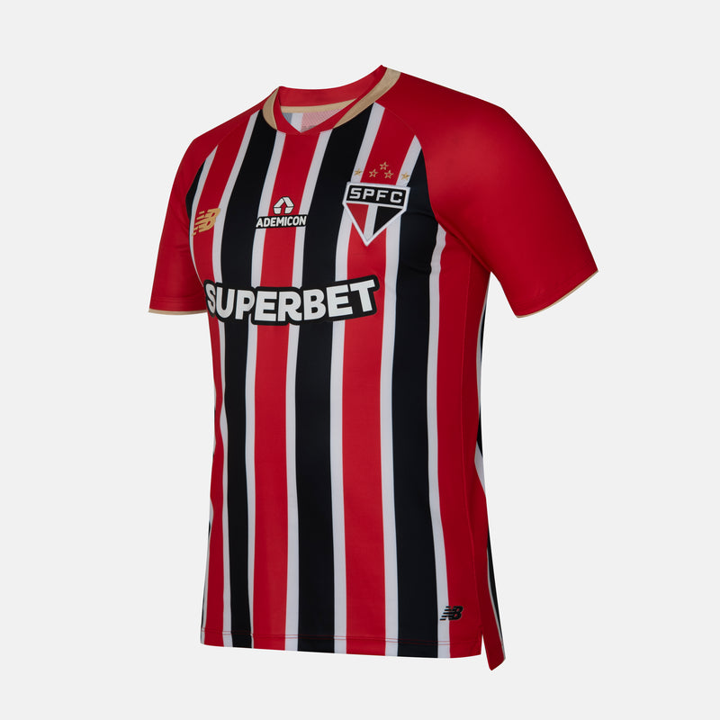 Camisa São Paulo Away - 2025/26 - Torcedor Masculina - Vermelho e Preto