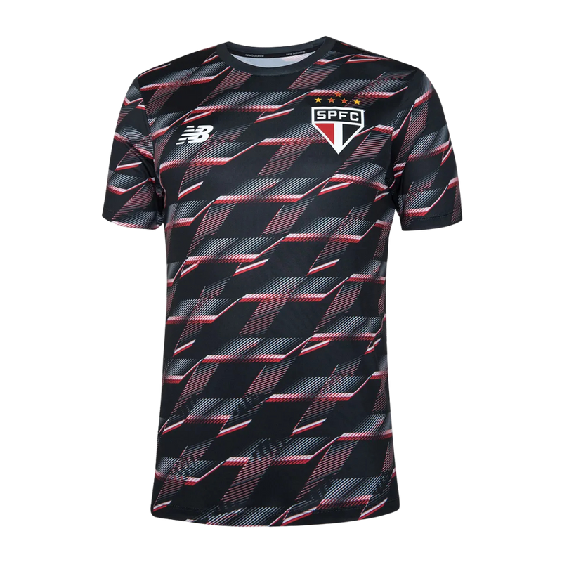 Camisa São Paulo Pré Jogo 24/25 - Torcedor Masculina - Preto, Vermelho e Branco