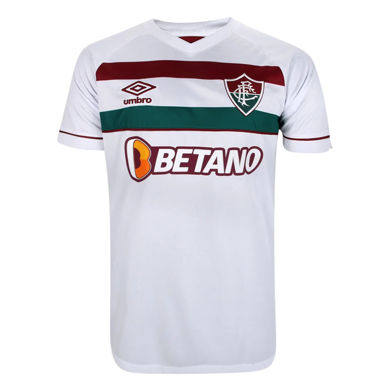 Camisa Fluminense Away 23/24 - Torcedor Masculina - Branco, Verde e Vermelho