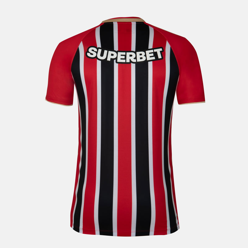 Camisa São Paulo Away - 2025/26 - Torcedor Masculina - Vermelho e Preto