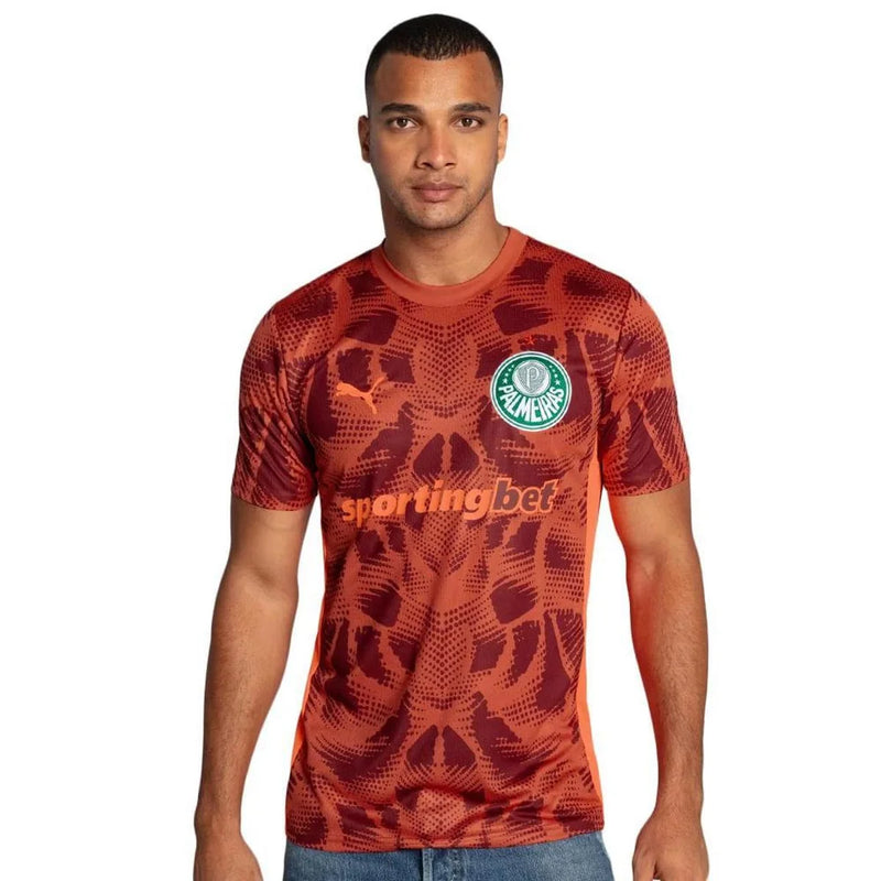 Camisa Palmeiras Goleiro - 2025/26 - Torcedor Masculina - Vermelho e Laranja
