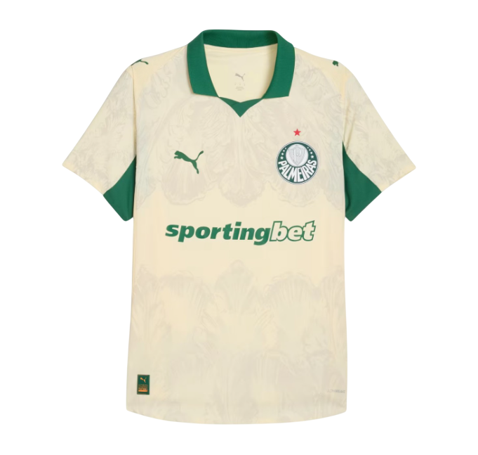 Camisa Palmeiras X KIDSUPER - 2025/26 - Torcedor Masculina - Bege e Verde
