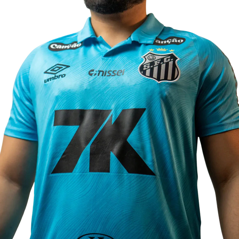 Camisa Santos 2025/2026 Com Patrocínios - Torcedor Masculino - Azul