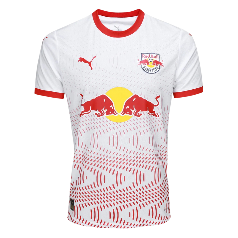 Camisa RB Bragantino Home - 2025/26 - Torcedor Masculina - Branco e Vermelho