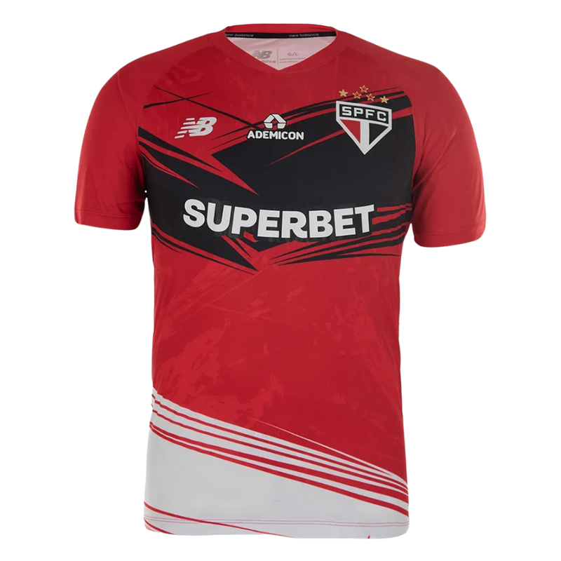 Camisa São Paulo Treino  - 2025/26 - Torcedor Masculina - Vermelho e Preto