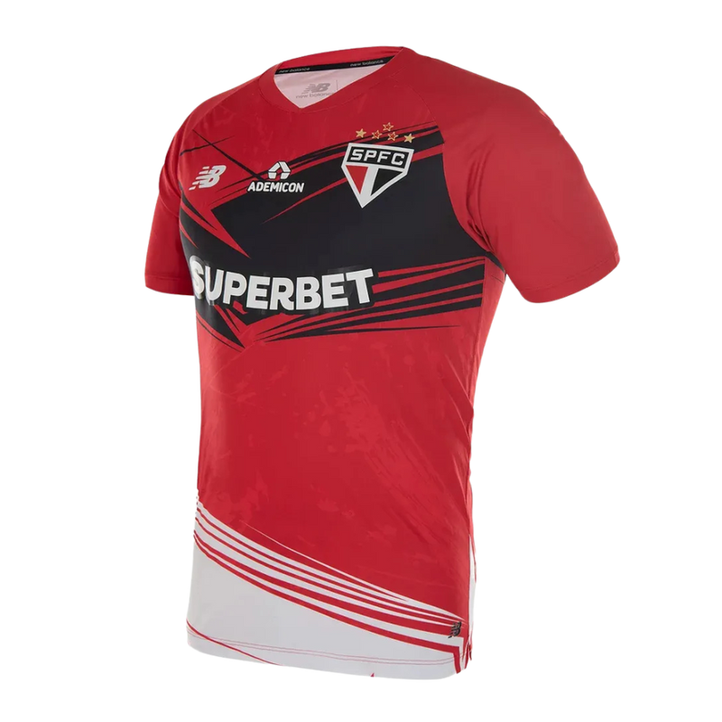 Camisa São Paulo Treino  - 2025/26 - Torcedor Masculina - Vermelho e Preto