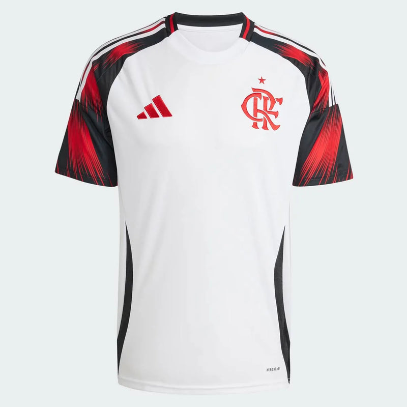 Camisa Flamengo Away - 2025/26 - Torcedor Masculina - Branco e Vermelho