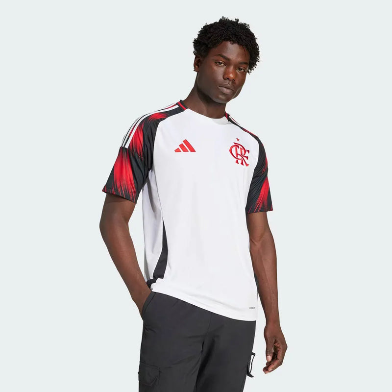 Camisa Flamengo Away - 2025/26 - Torcedor Masculina - Branco e Vermelho