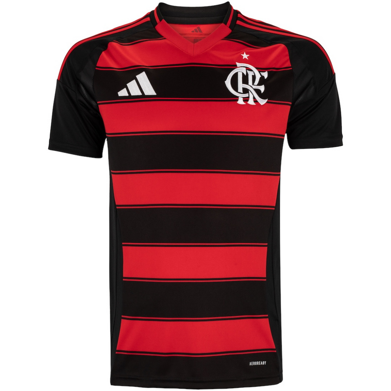 Camisa Flamengo Home - 2025/26 - Torcedor Masculina - Preto e Vermelho