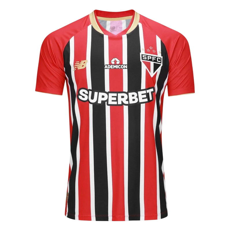 Camisa São Paulo Away - 2025/26 - Torcedor Masculino - Vermelho + Branco