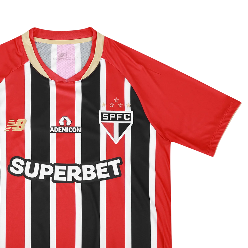 Camisa São Paulo Away - 2025/26 - Torcedor Masculino - Vermelho + Branco