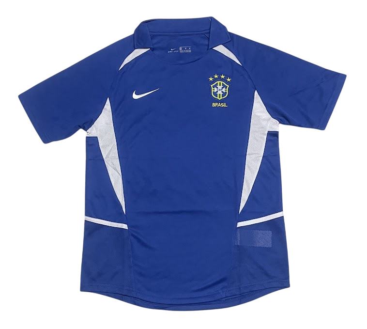 Camisa Brasil Away  - 2002 - Versão Retro - Azul