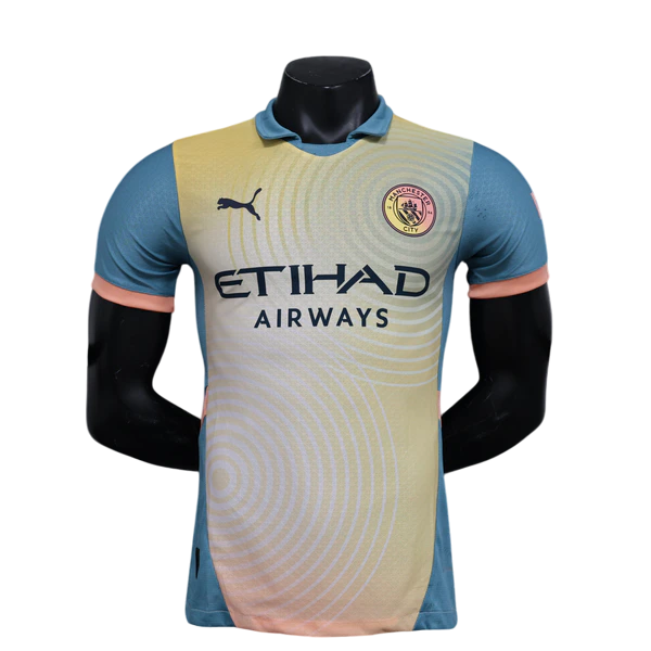 Camisa Manchester City Third 2024/25 Jogador Puma Masculino - Creme, Azul e Rosa