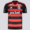 Camisa Flamengo Home 25/26 - Torcedor Masculina - Preto e Vermelho
