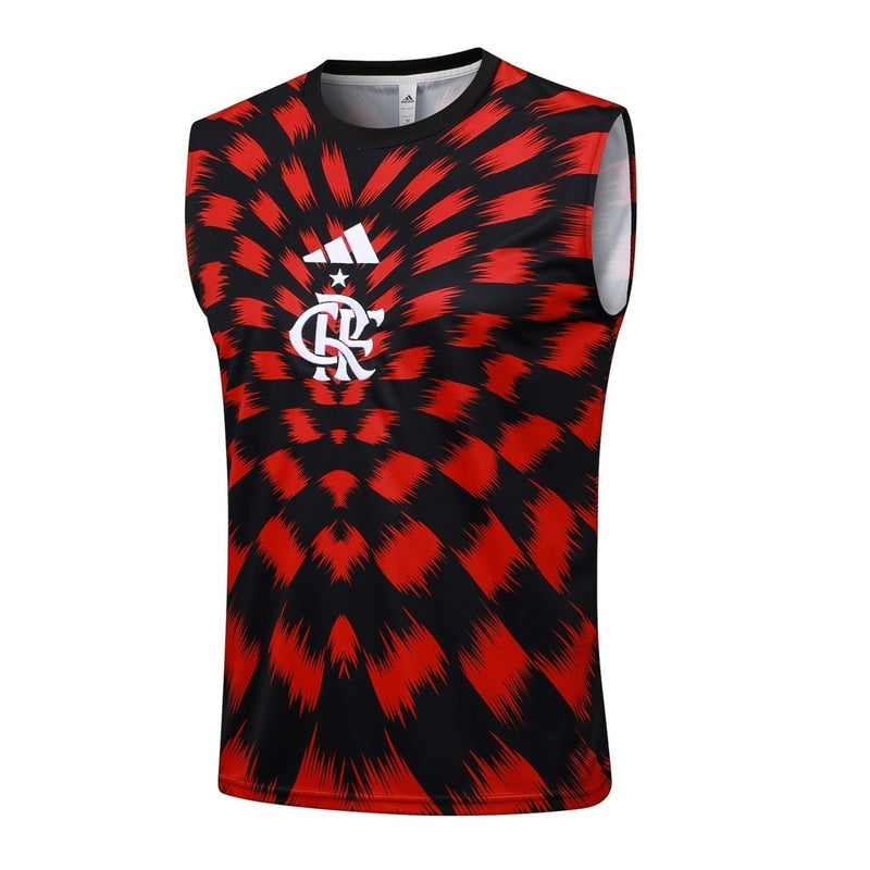 Regata Flamengo Pré Jogo 24/25 - Torcedor Masculina - Vermelho e Preto